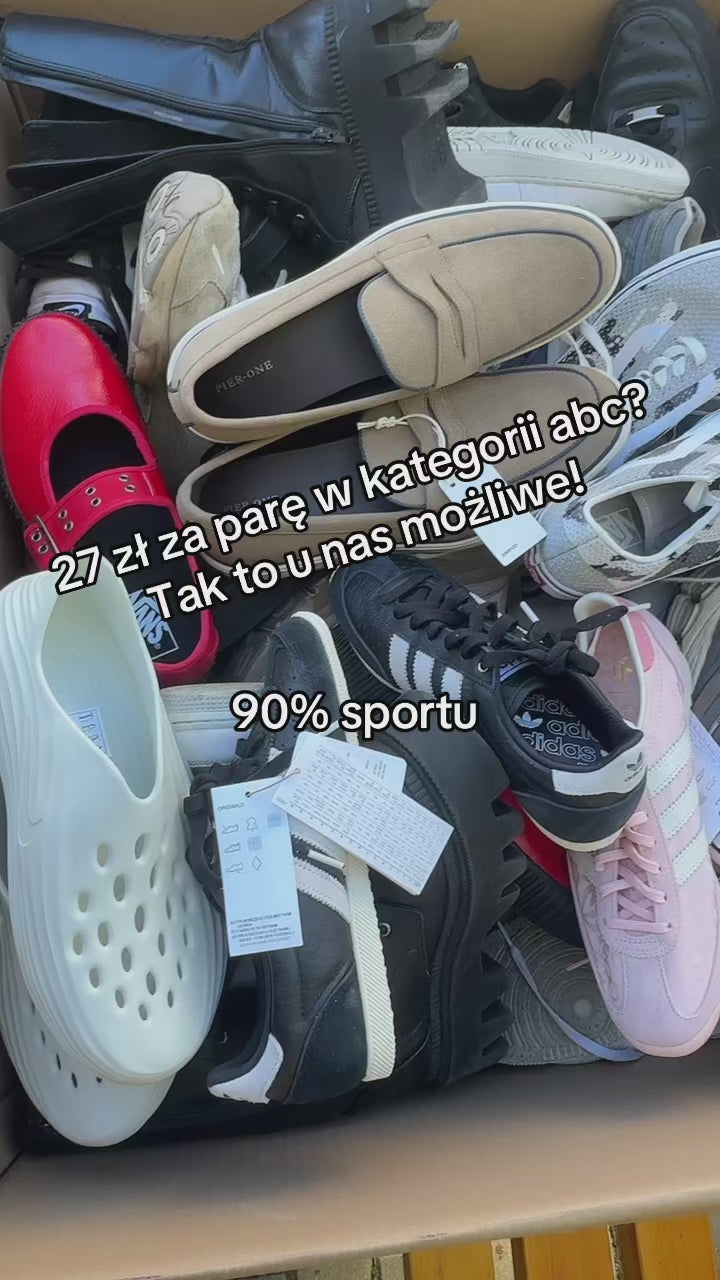 Paleta obuwia kategorii A/B/C zawierająca 300 par butów